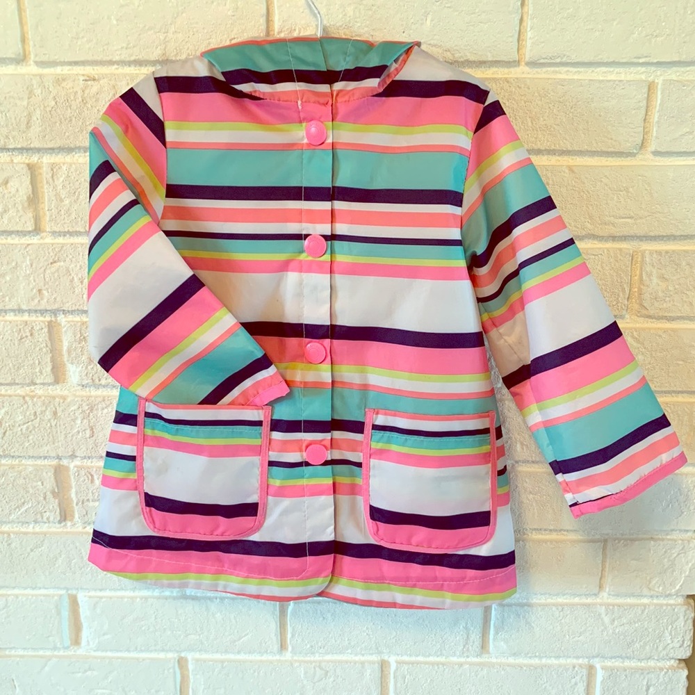 Carter's-Toddler Girl Striped Raincoat